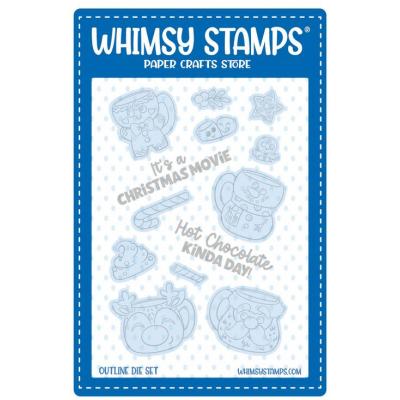 Whimsy Stamps Outline Dies - Christmas Cocoa Mugs